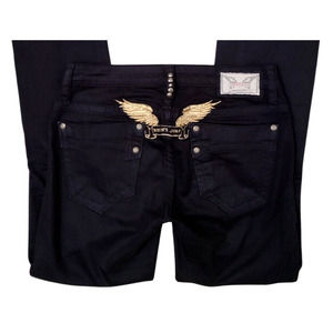 Robins Jean Women's Black Marilyn Gold Jeans Size 25